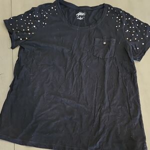💙Black Studded T-Shirt